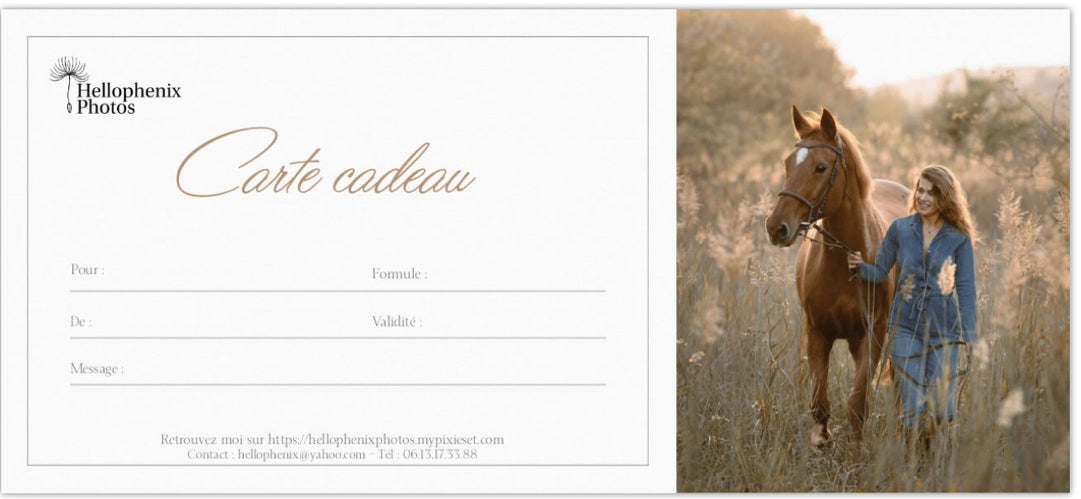 z. Offrir une Carte cadeau Séance animaux